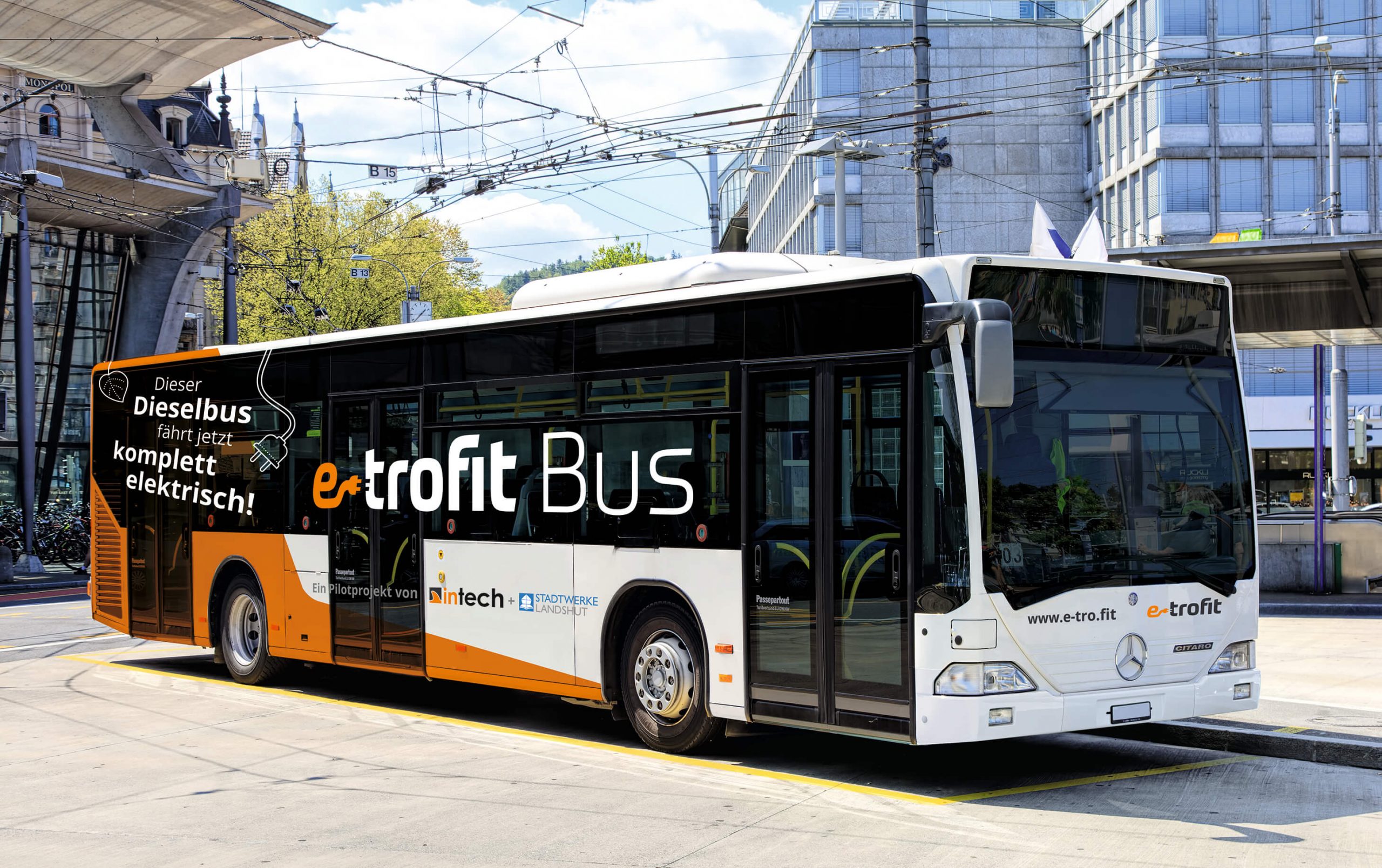 Dieselbus wird zu Elektrobus-E-Trofit