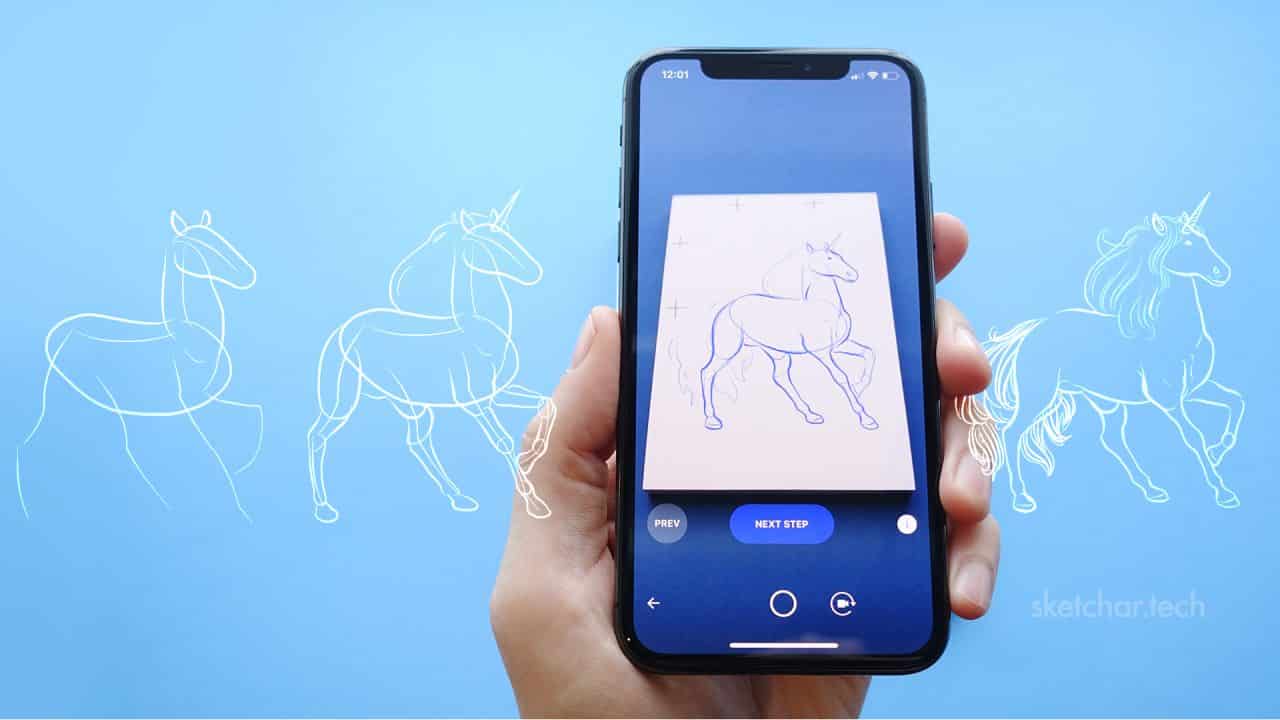 97  Augmented reality sketching drawing in air mobile with Printable