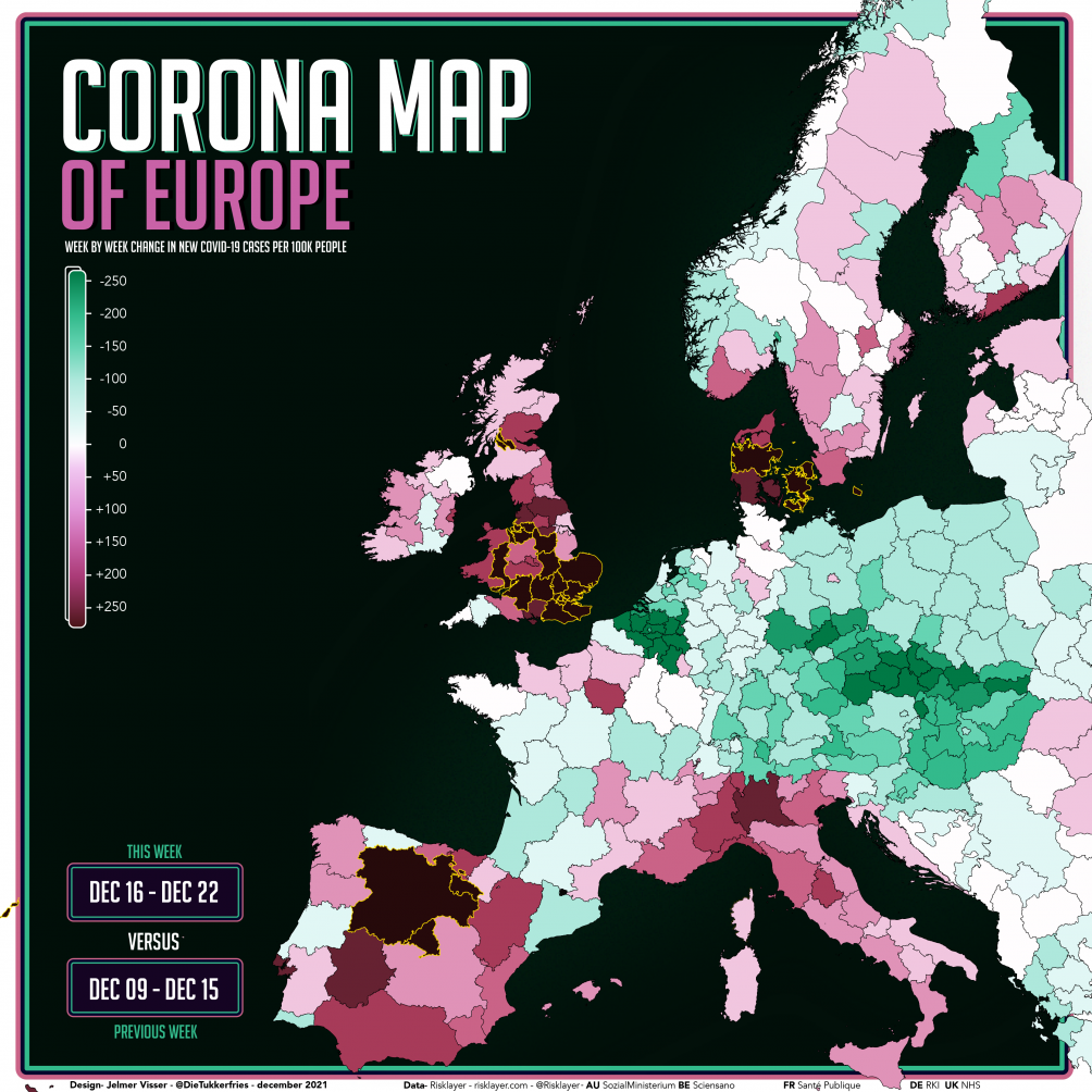 coronakaart europa