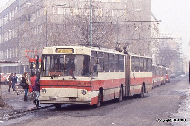 Škoda-Sanos S 200Tr  trolleybus in Bratislava, Czechoslovakia. (Slovakia)