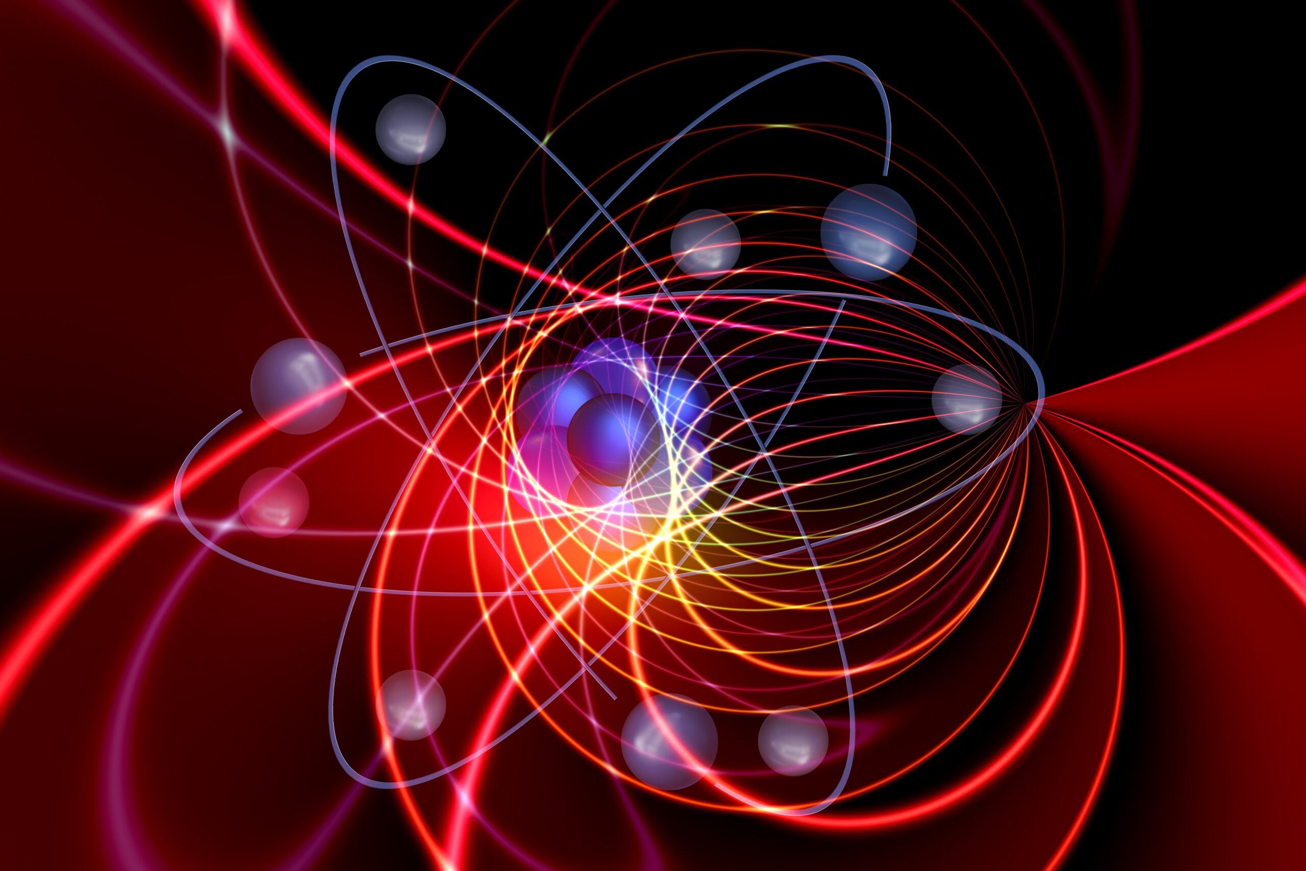drawing of atom and electrons
