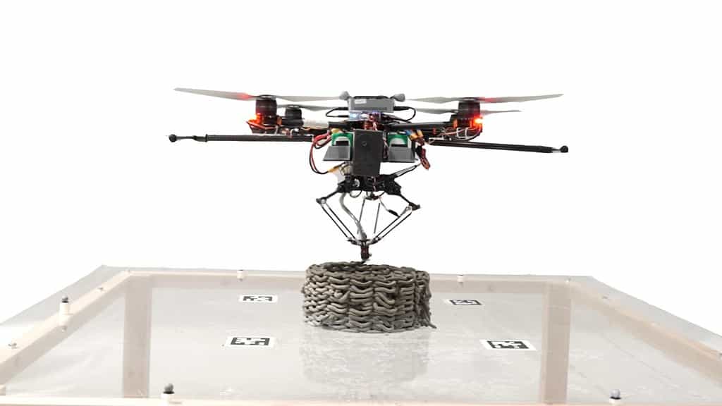 3D printing drones build and repair structures while flying