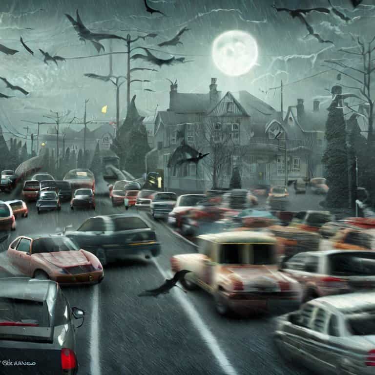 AI generated images of a phantom traffic jam