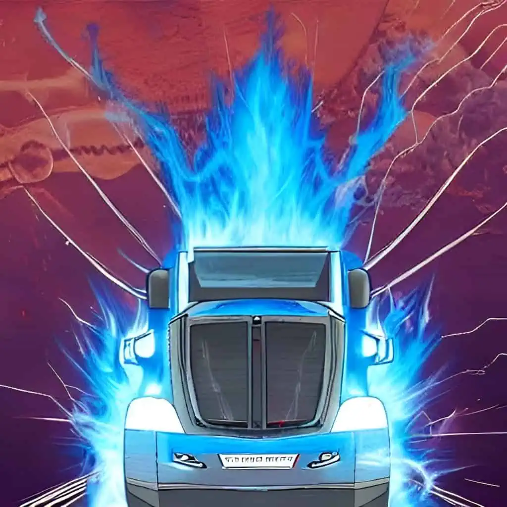 AI generated image of a hydrogen electric truck