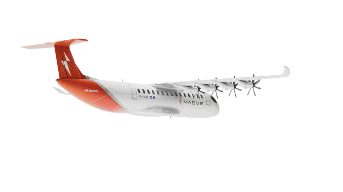 Render of the Maeve 01 electric airliner