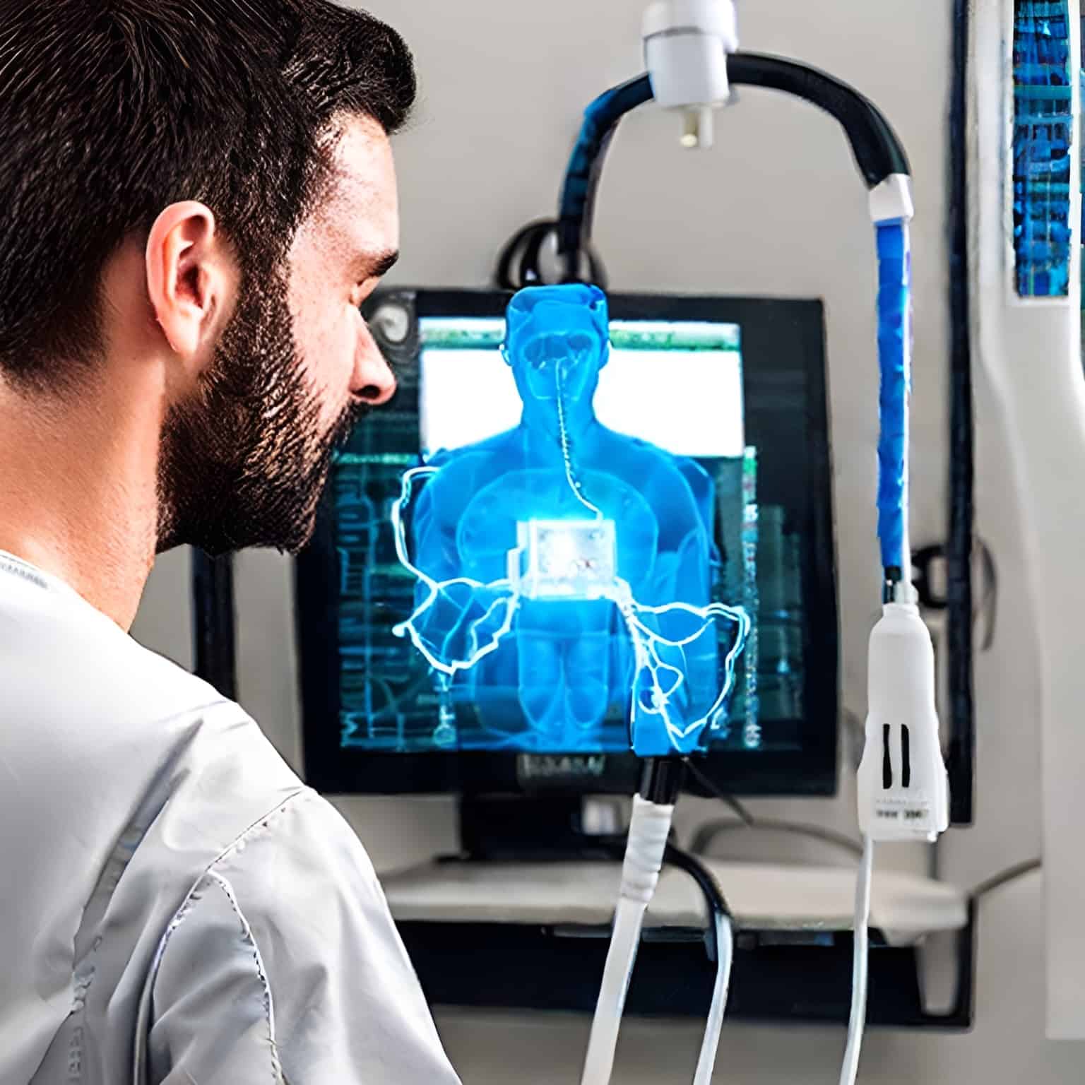 AI generated image of monitoring a connected patient.