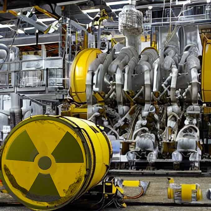 AI generated image of nuclear waste powered plant