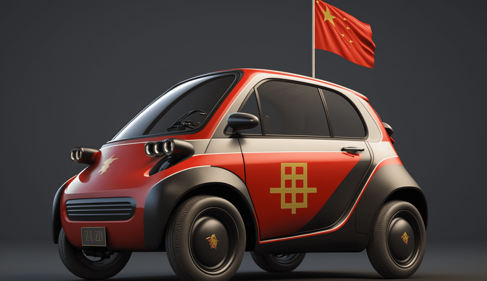Chinese futuristic electric car, AI-generated picture