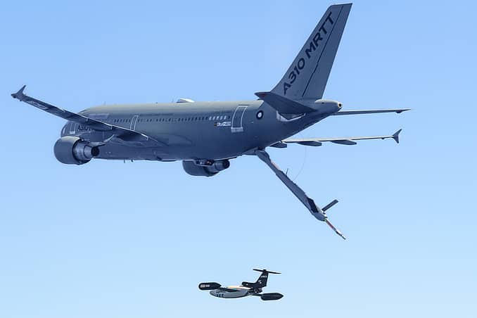 A310 MRTT and a DT-25 drone. (Photo: Airbus)