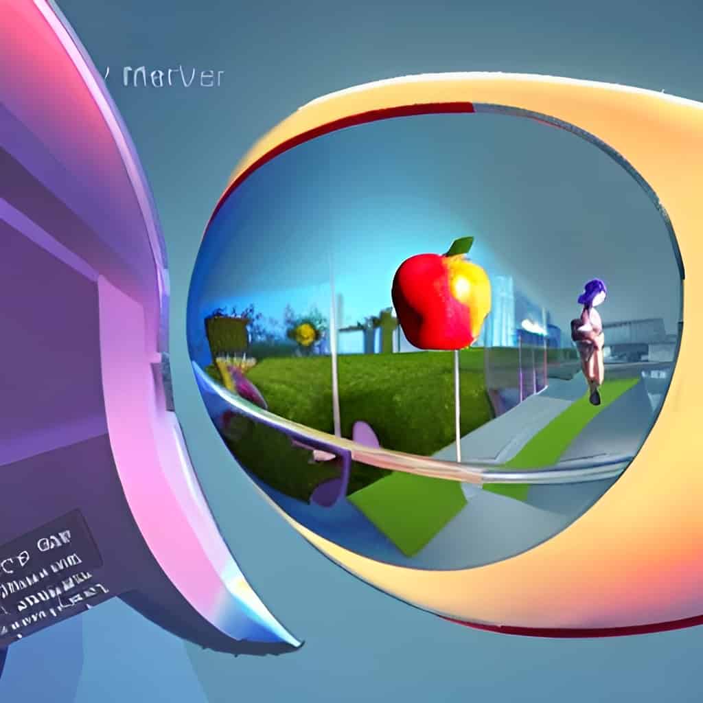 An apple in the metaverse (AI generated image)