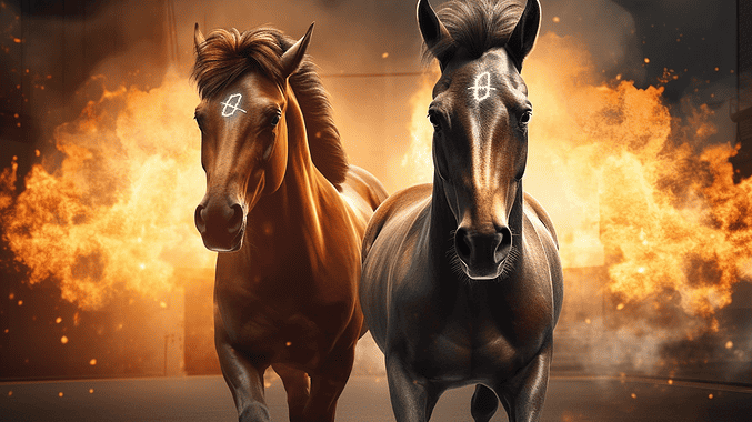 AI-generated picture of two horses