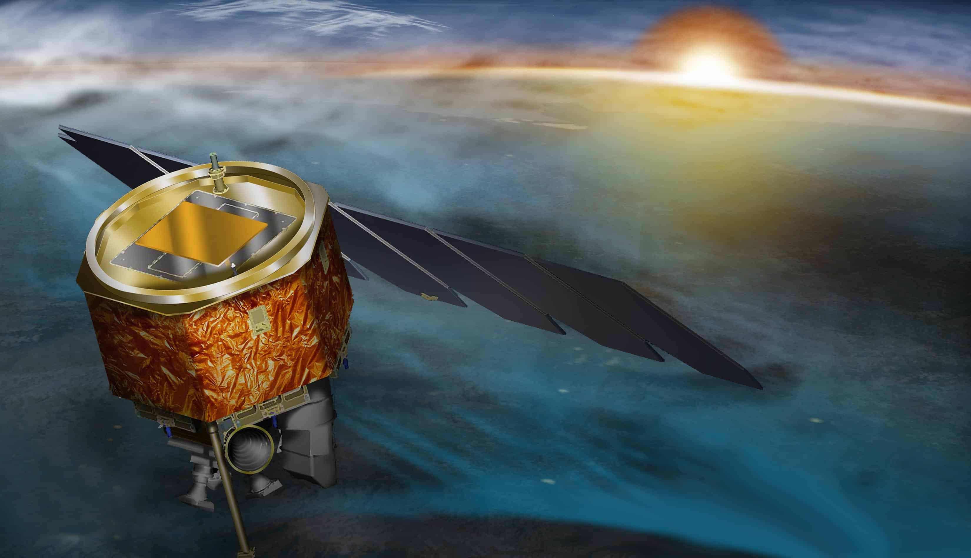 Artist rendition of AIM spacecraft (image: NASA)