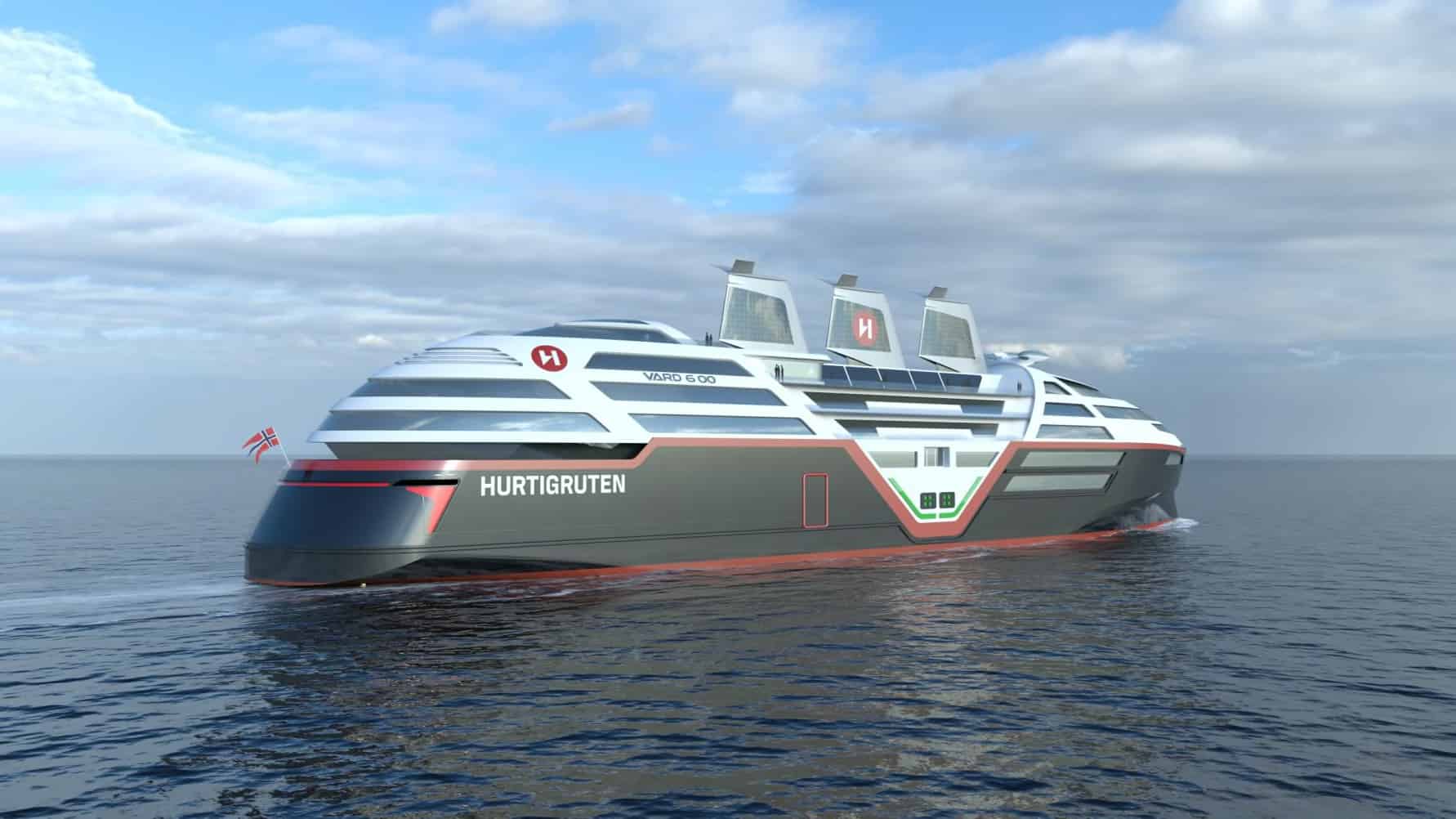 Visual concept of Hurtigruten Norway's Sea Zero initiative. Credit: VARD Design.