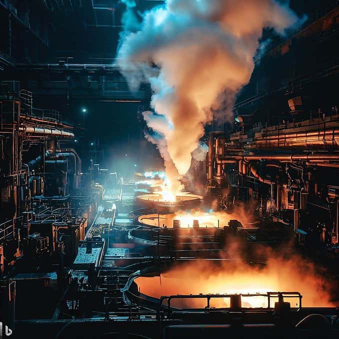 AI generated image of a steel mill