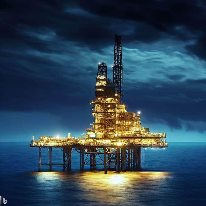 AI generated image of an oil platform