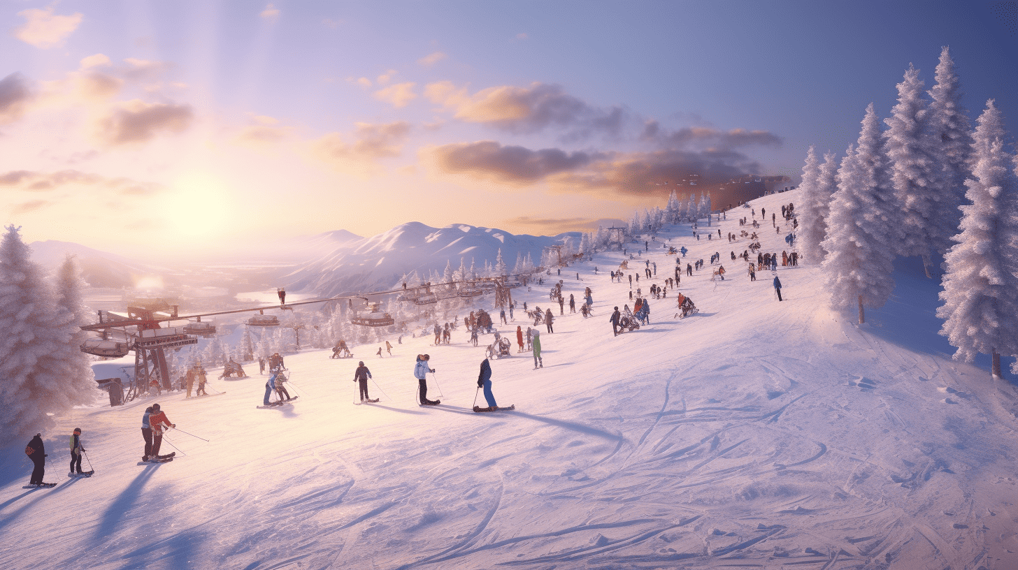 Crowded ski slopes - AI generated image