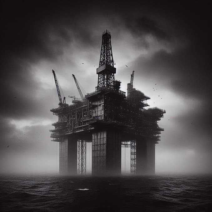 AI generated image of an oil rig