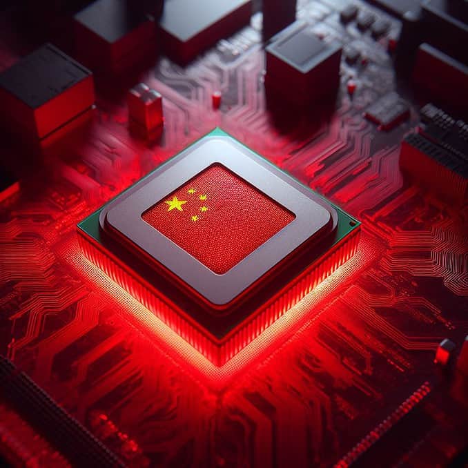 AI illustration of a Chinese chip