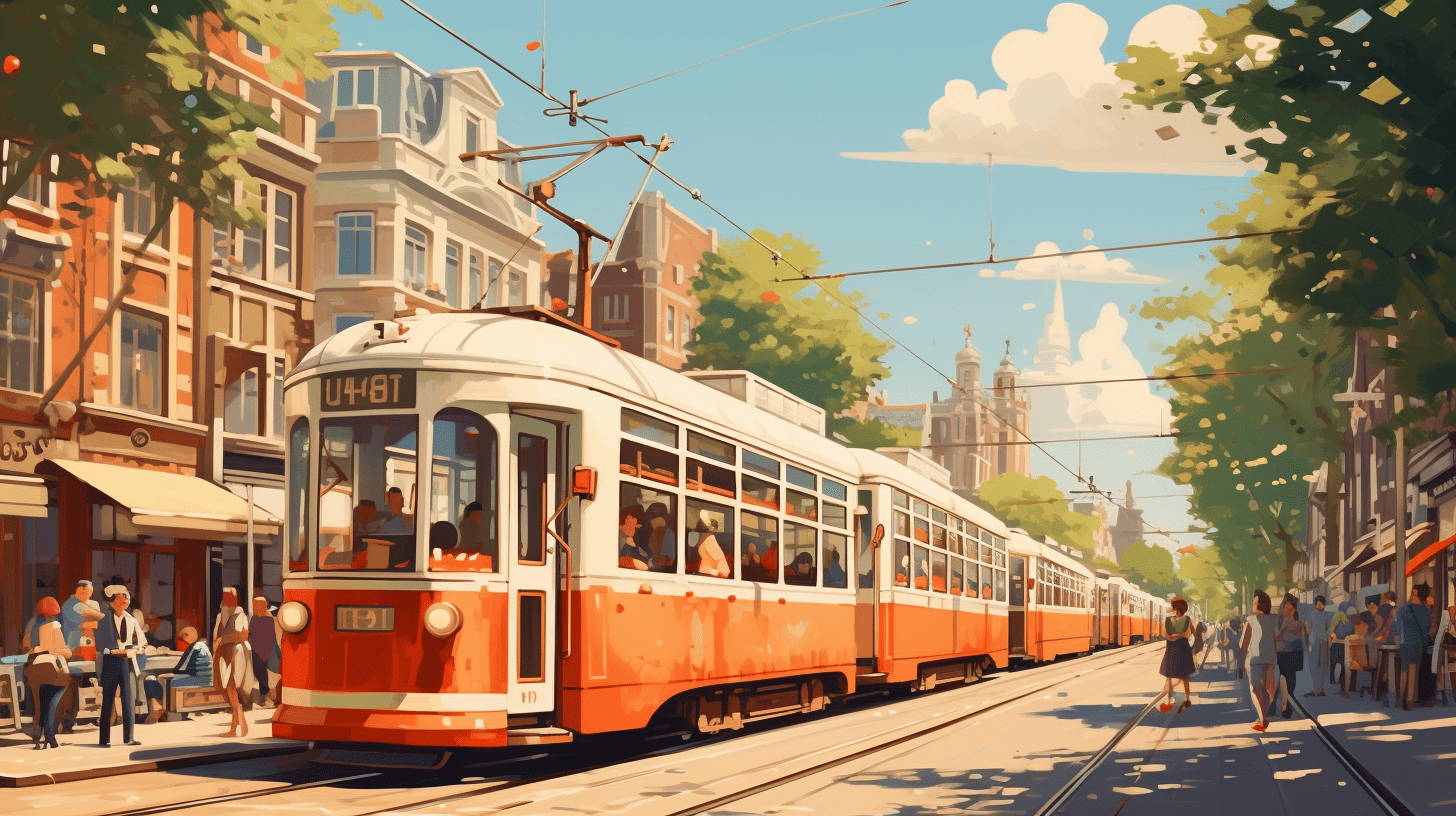 Street Cars in Amsterdam - AI-generated image