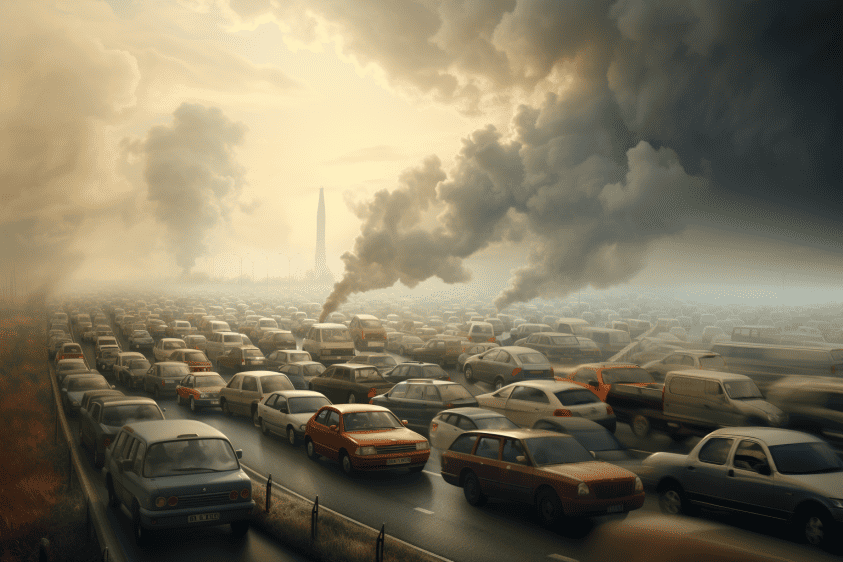 Traffic is a major NO2 contributor (AI generated illustration)