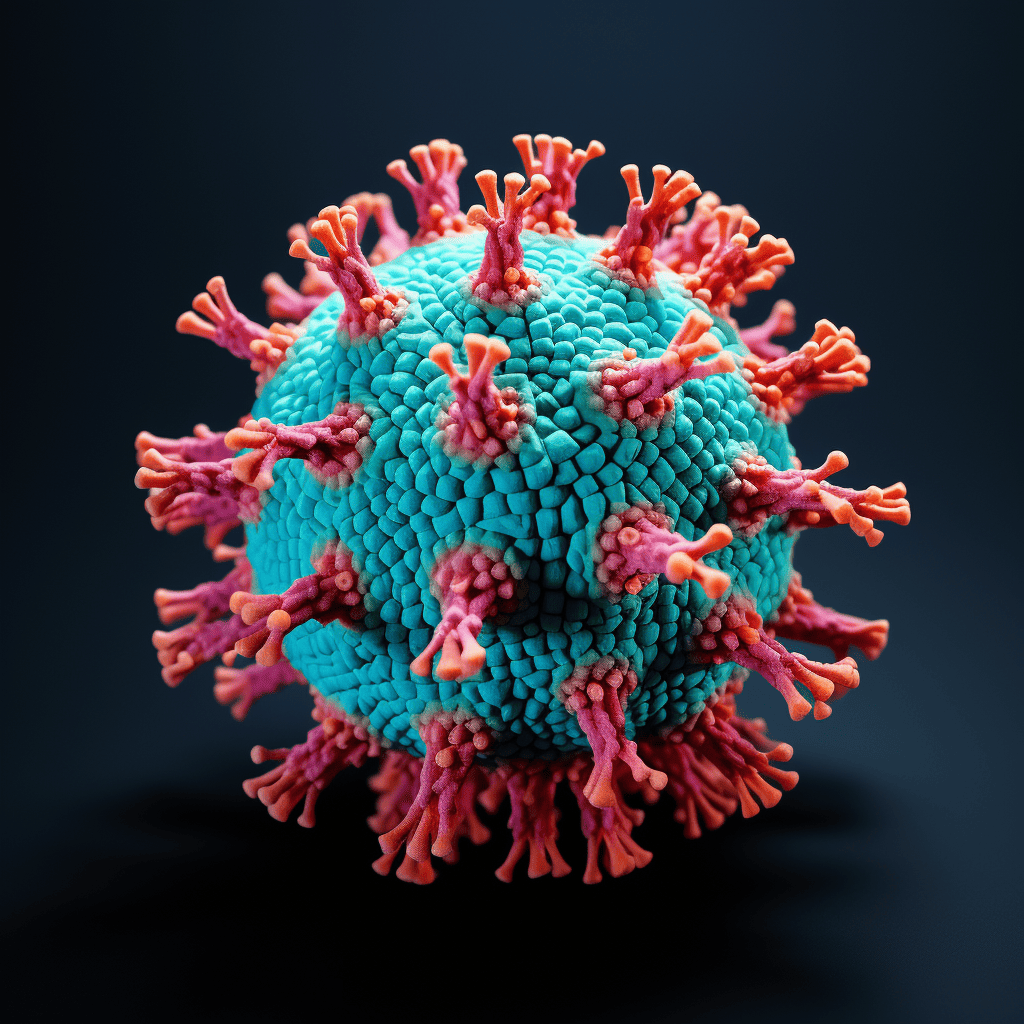 AI generated image of the flu virus
