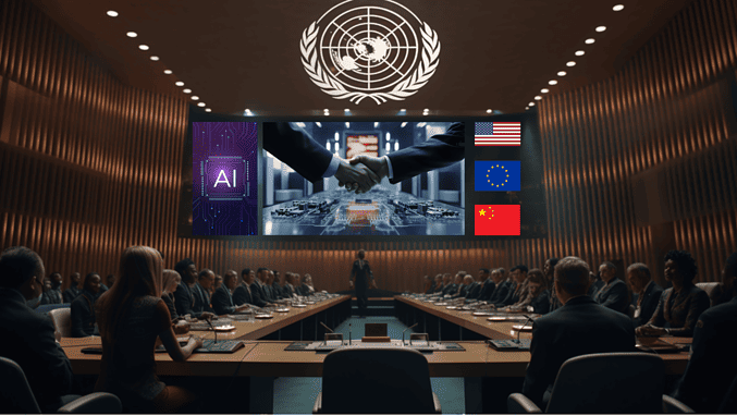 United Nations regulators working on an agreement on AI regulation - AI-generated image