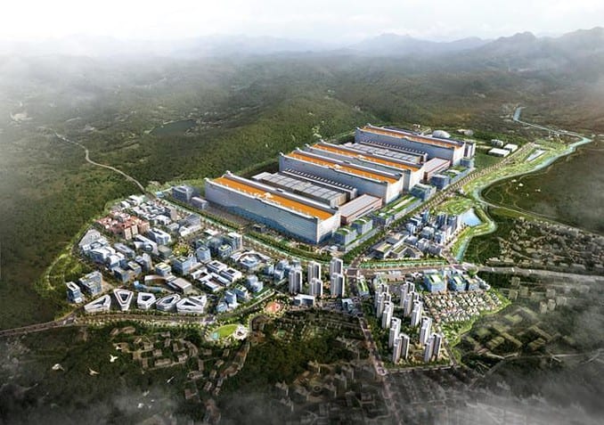 the planned SK hynix semiconductor cluster with four fabs at an industrial complex in Yongin, Gyeonggi Province / Courtesy of SK hynix