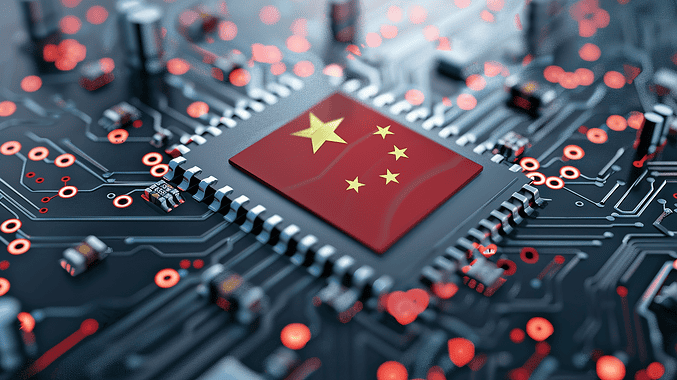 home-grown Chinese computer chip, AI generated image